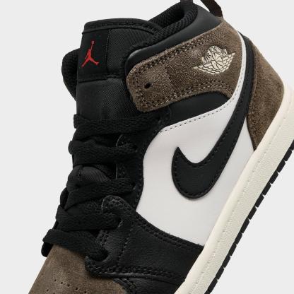 Little Kids' Air Jordan Retro 1 Mid Casual Shoes - Black/Phantom/Palomino - view 3