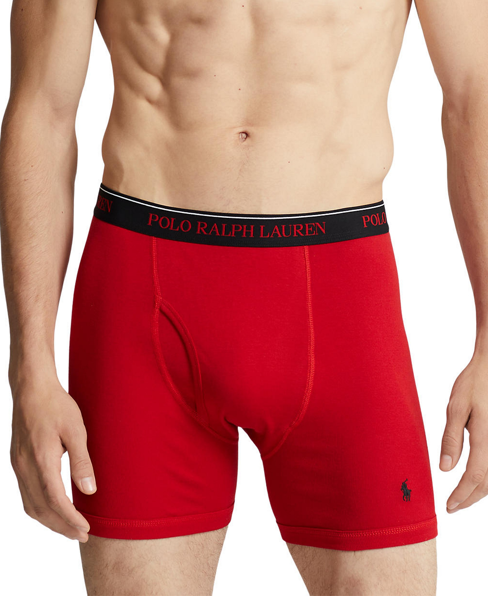 Polo Ralph Lauren Men's 5 +1 Free Bonus Pack. Classic-Fit Cotton Boxer Briefs - POLO BLACK/SAPPHIRE