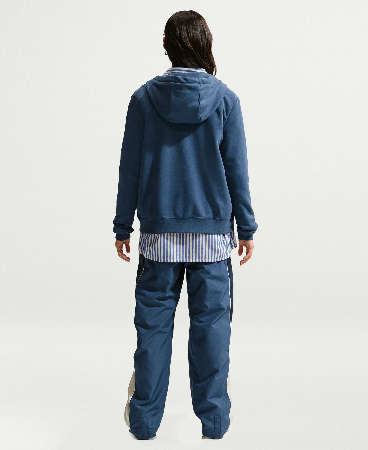Nike Women's Sportswear Club Fleece Full-Zip Hoodie - Mystic Navy/white
