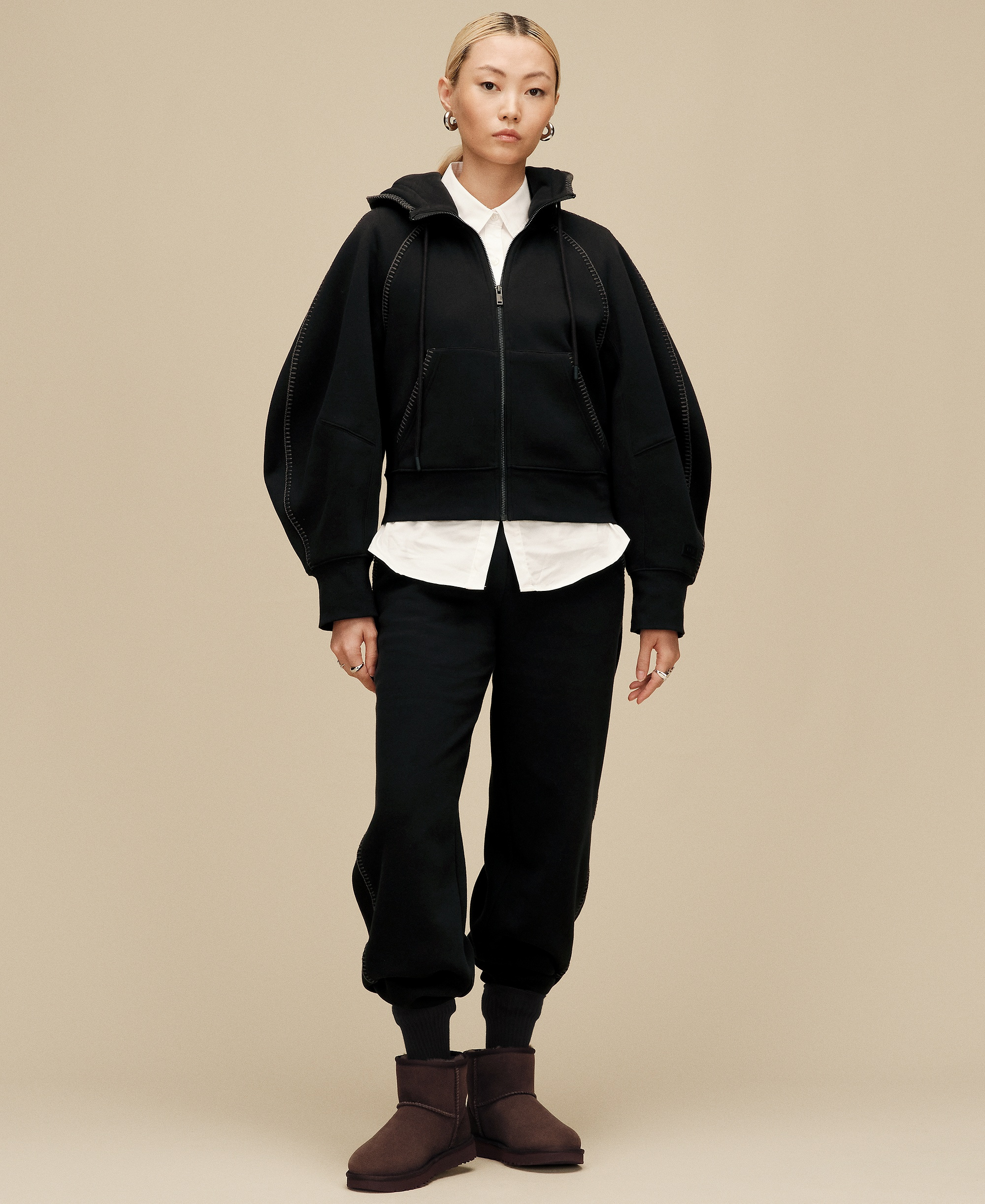 UGG Women's Classic Long-Sleeve Full-Zip Hoodie - Black