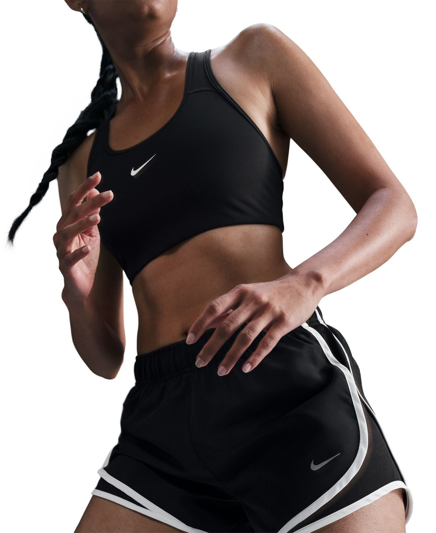 Nike Women's Tempo Dri-FIT Mid-Rise Running Shorts - Black/White