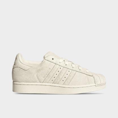 Women's adidas Originals Superstar II Casual Shoes - Off White/Off White/Grey Two - Left shoe facing left. Outside of the shoe.