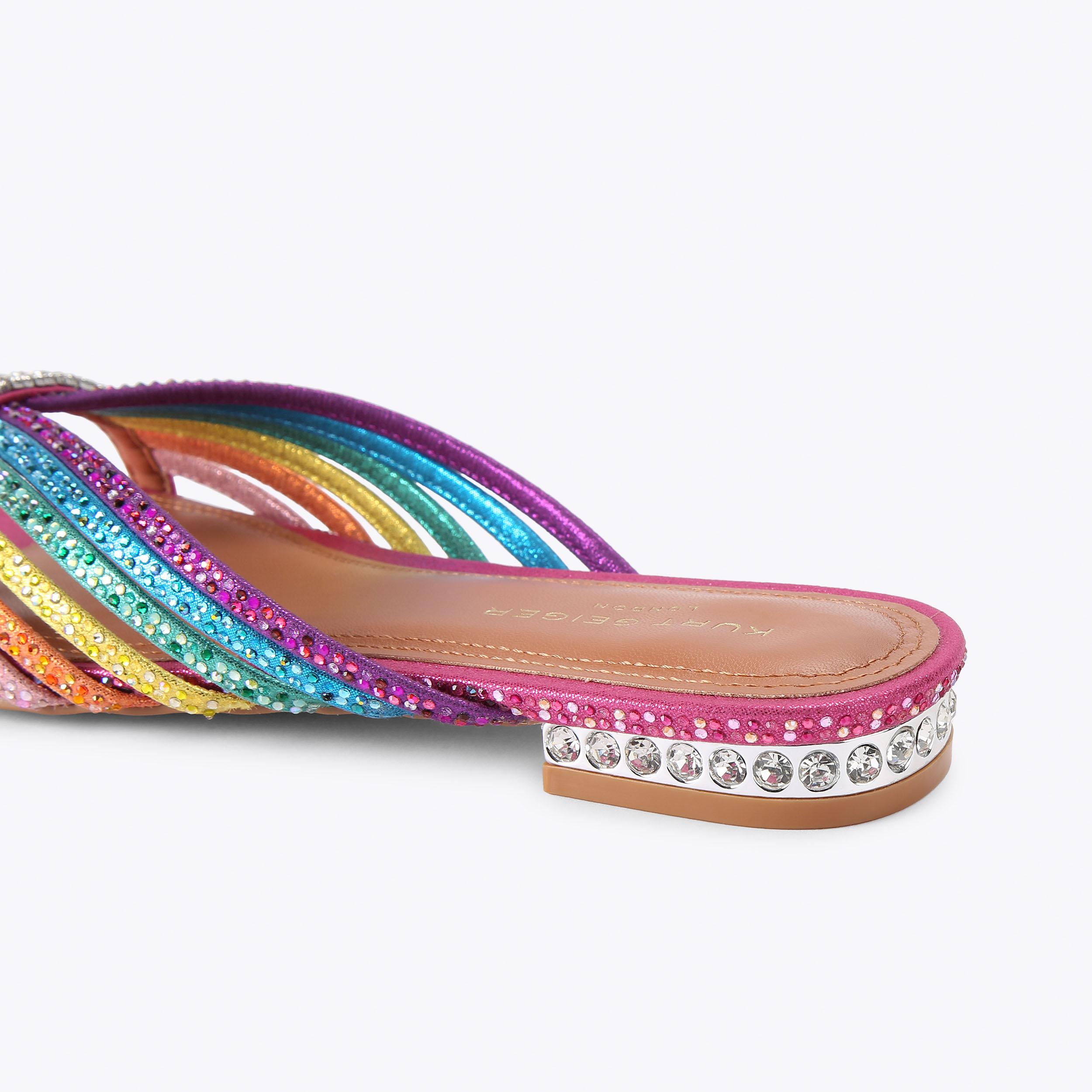 Kurt Geiger London Crystal Strap Flat Mule - Multi Colored - view 4
