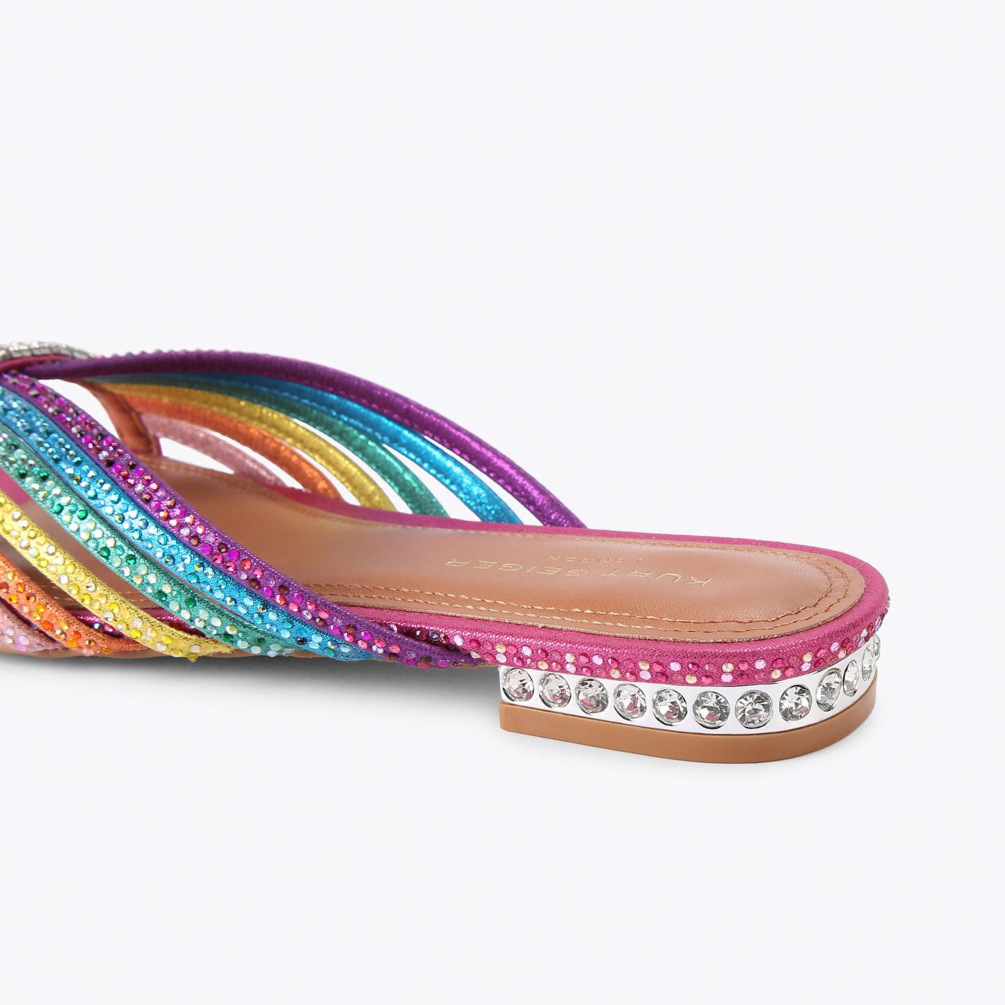 Kurt Geiger London Crystal Strap Flat Mule - Multi Colored - view 4