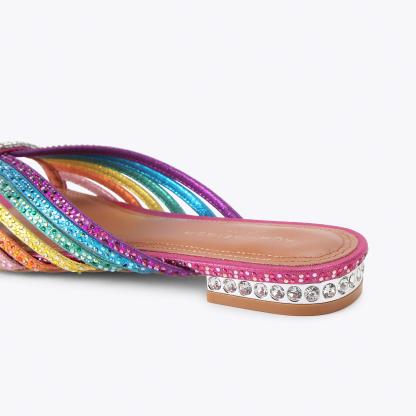 Kurt Geiger London Crystal Strap Flat Mule - Multi Colored - view 4