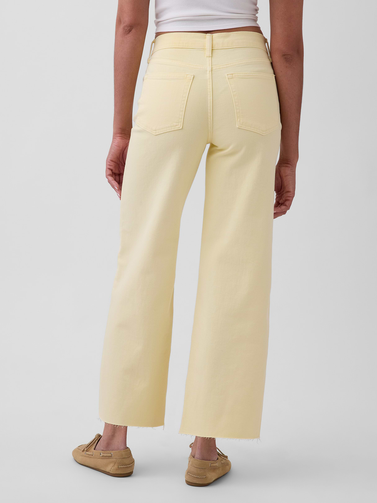 High Rise Stride Wide-Leg Ankle Jeans - Maize yellow