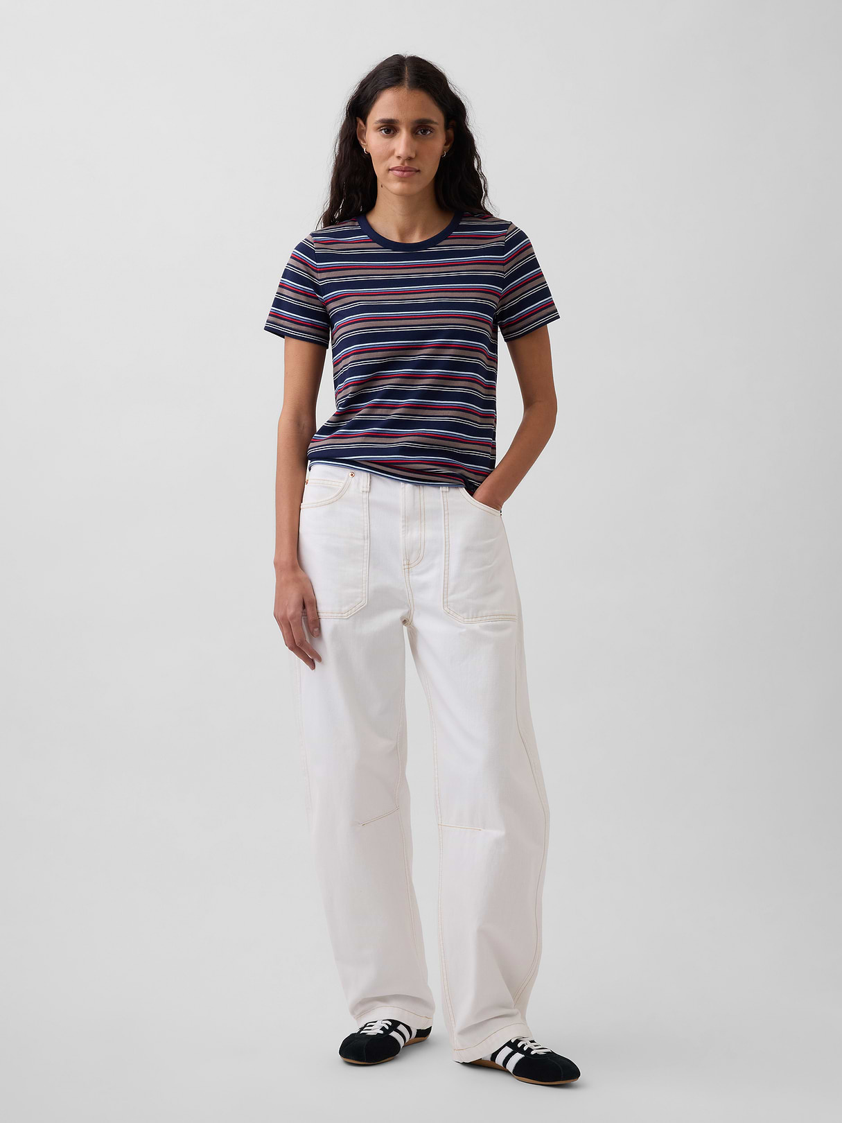 Organic Cotton VintageSoft T-Shirt - Navy blue stripe