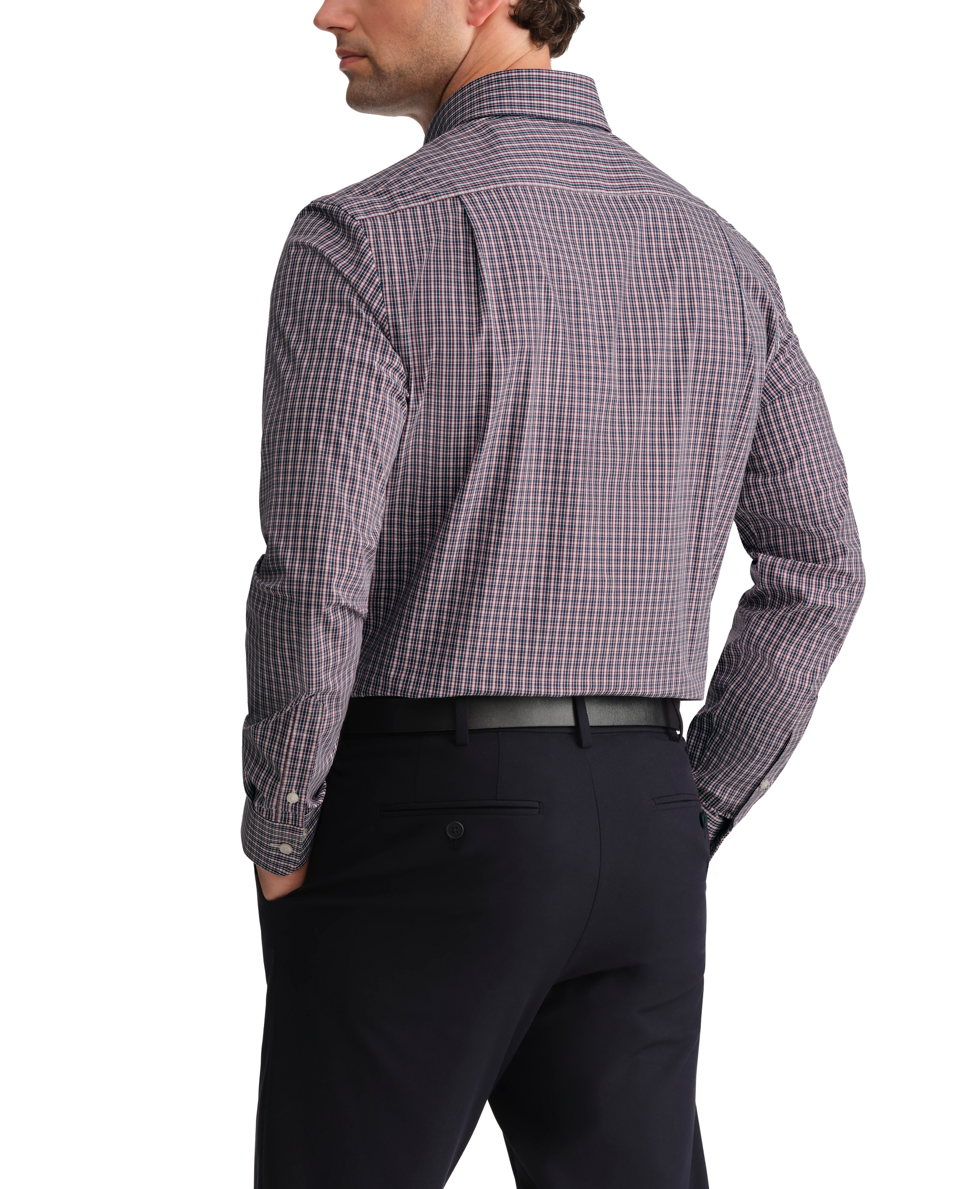 Tommy Hilfiger Men's Regular Fit Wrinkle Resistant Stretch Dress Shirt - Red