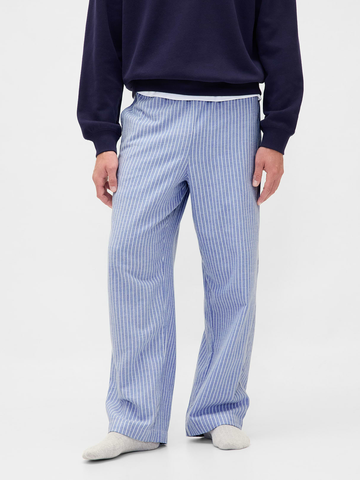 Adult Softest Flannel PJ Pants - Blue pinstripe