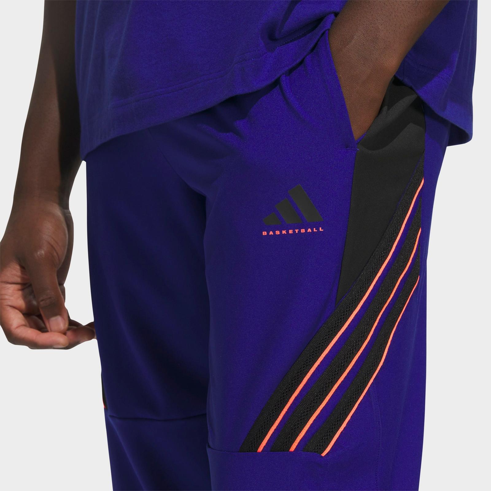 Men's adidas Crazy Lite Woven Basketball Pants - Mystery Ink/Black/Solar Turbo - view 4