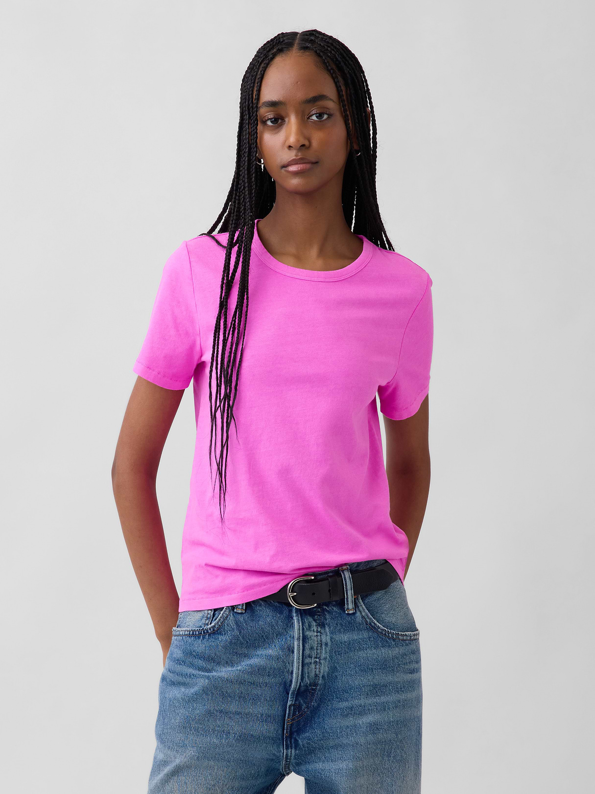 Organic Cotton VintageSoft T-Shirt - Neon pink glow