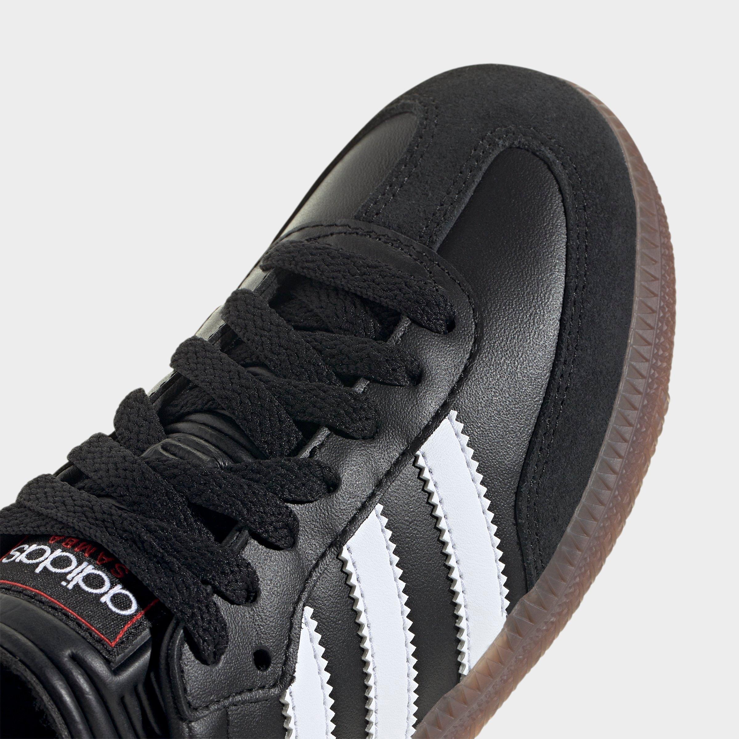 Little Kids' and Big Kids' adidas Originals Samba Indoor Soccer Shoes - Black/White/Gum - Detail shot