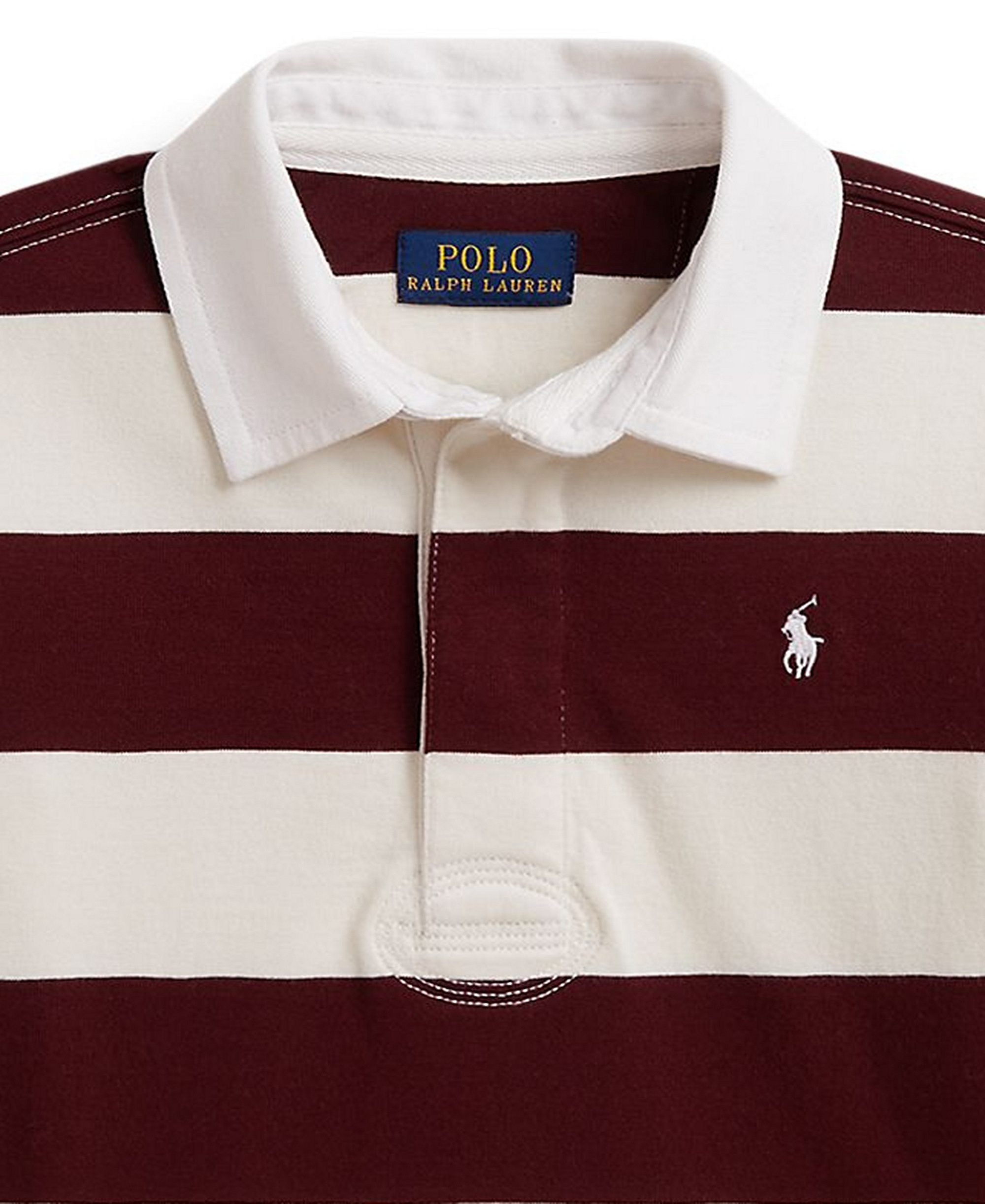 Polo Ralph Lauren Boys' 8-20 Iconic Long-Sleeve Rugby Shirt - Rich Ruby/Nevis