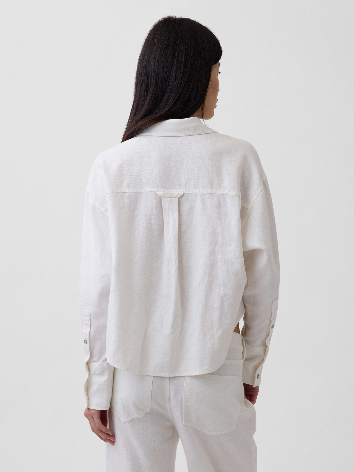 Linen-Cotton Oversized Shirt - New off white
