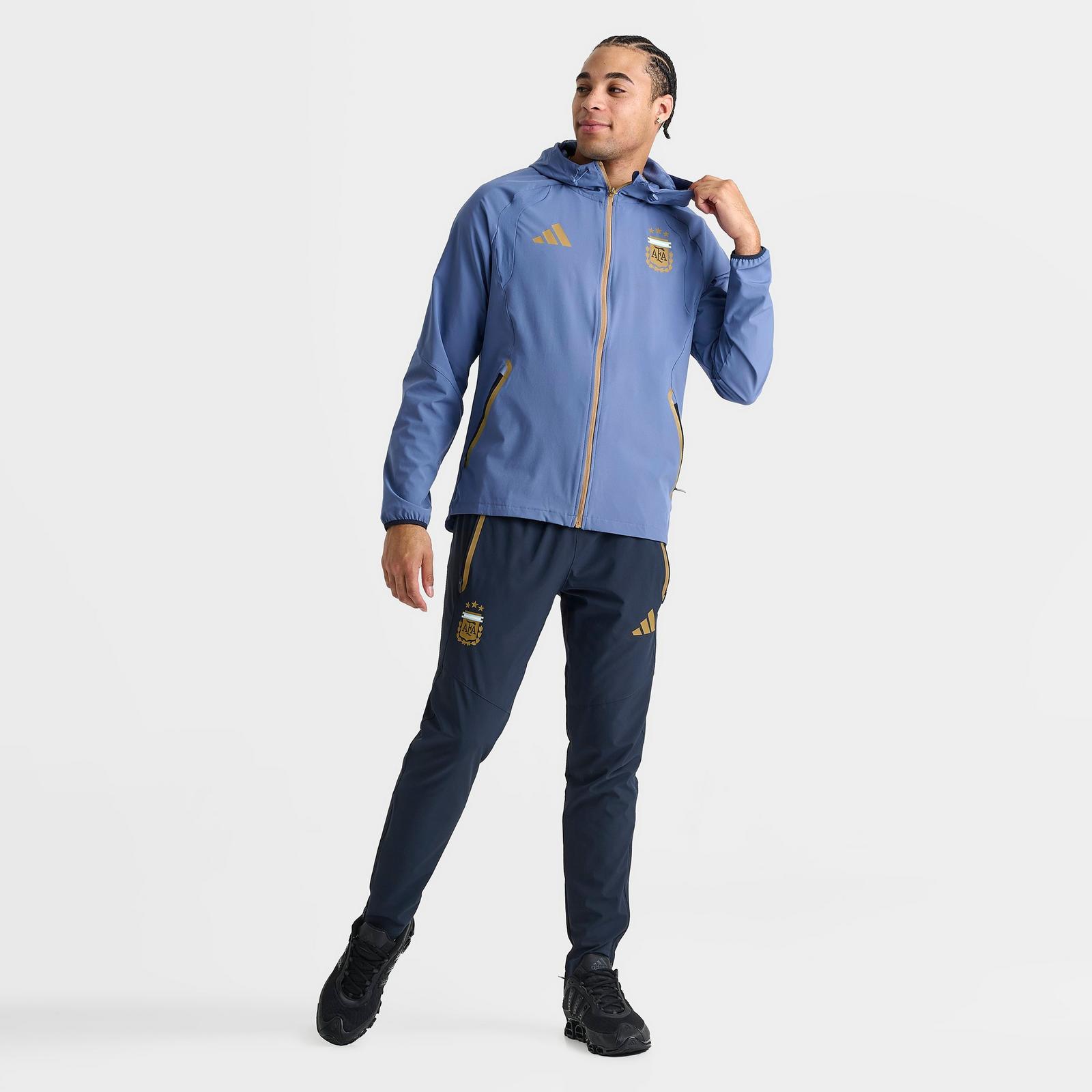 Men's adidas Argentina Tiro Travel Full-Zip Windbreaker Jacket - Crew Blue - view 2