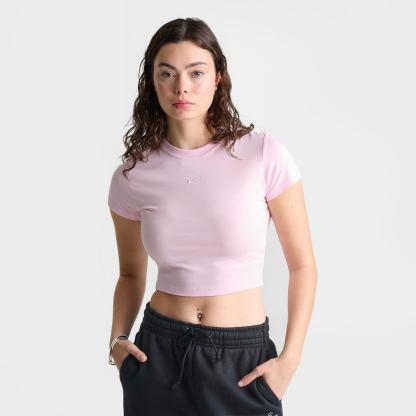 Women's Nike Sportswear Chill Knit Cropped T-Shirt - Pink Foam