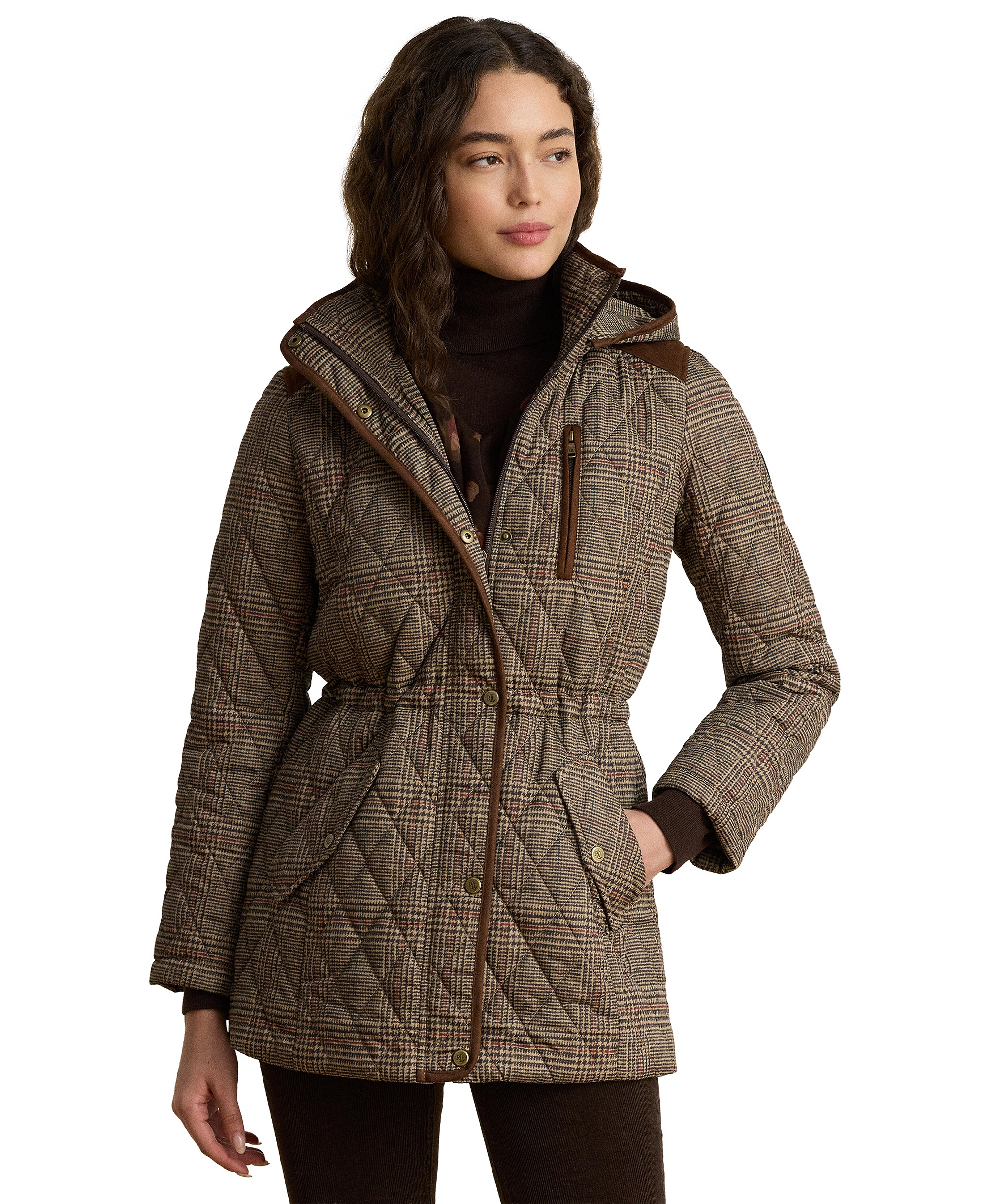 Lauren Ralph Lauren Women's Hooded Anorak Quilted Coat, Created for Macy's - Heritage Plaid