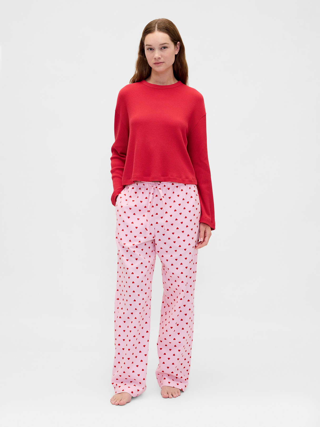 Adult Softest Flannel PJ Pants - Pink hearts