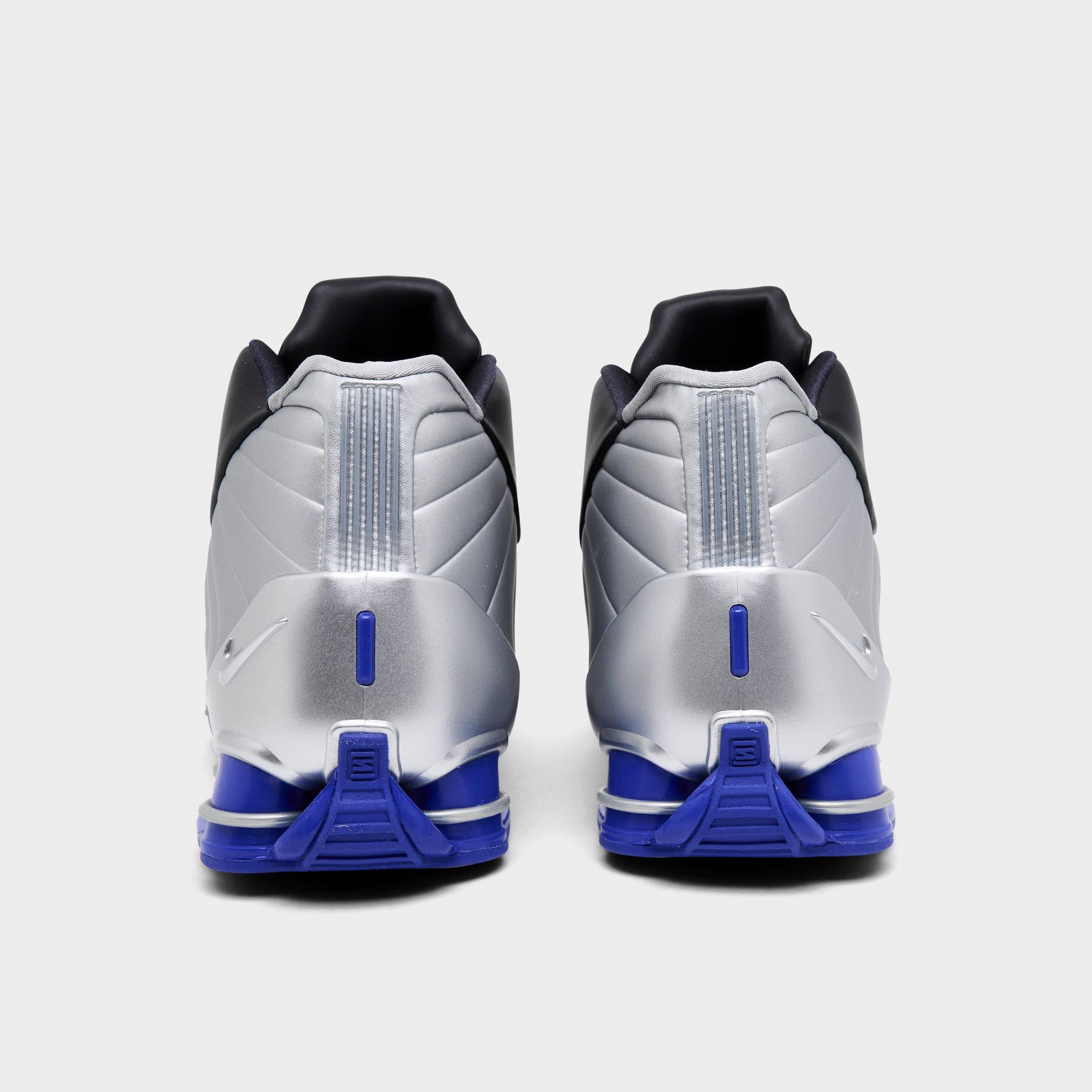 Men's Nithtke Shox BB4 Basketball Shoes - Black/Lapis/Metallic Silver - Back view