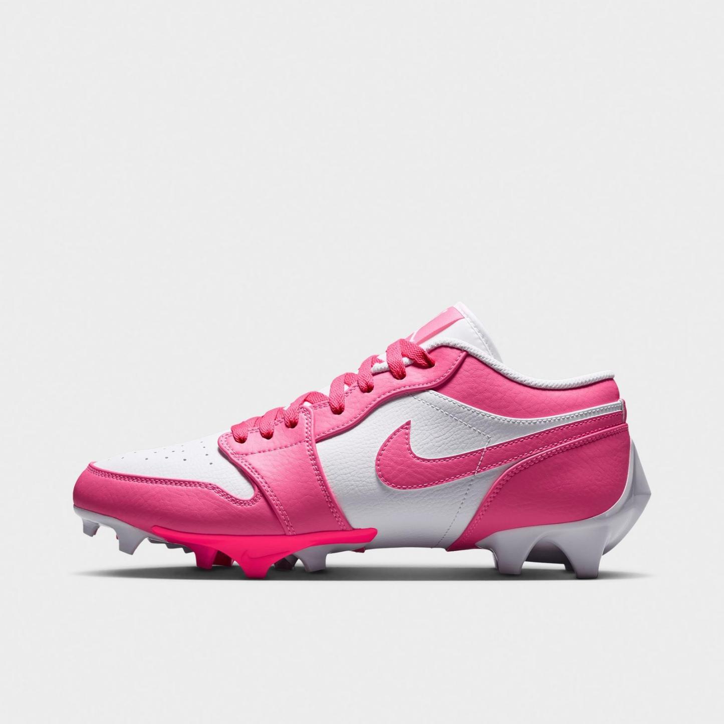 Men's Jordan 1 Low TD Football Cleats - Digital Pink/White - view 1