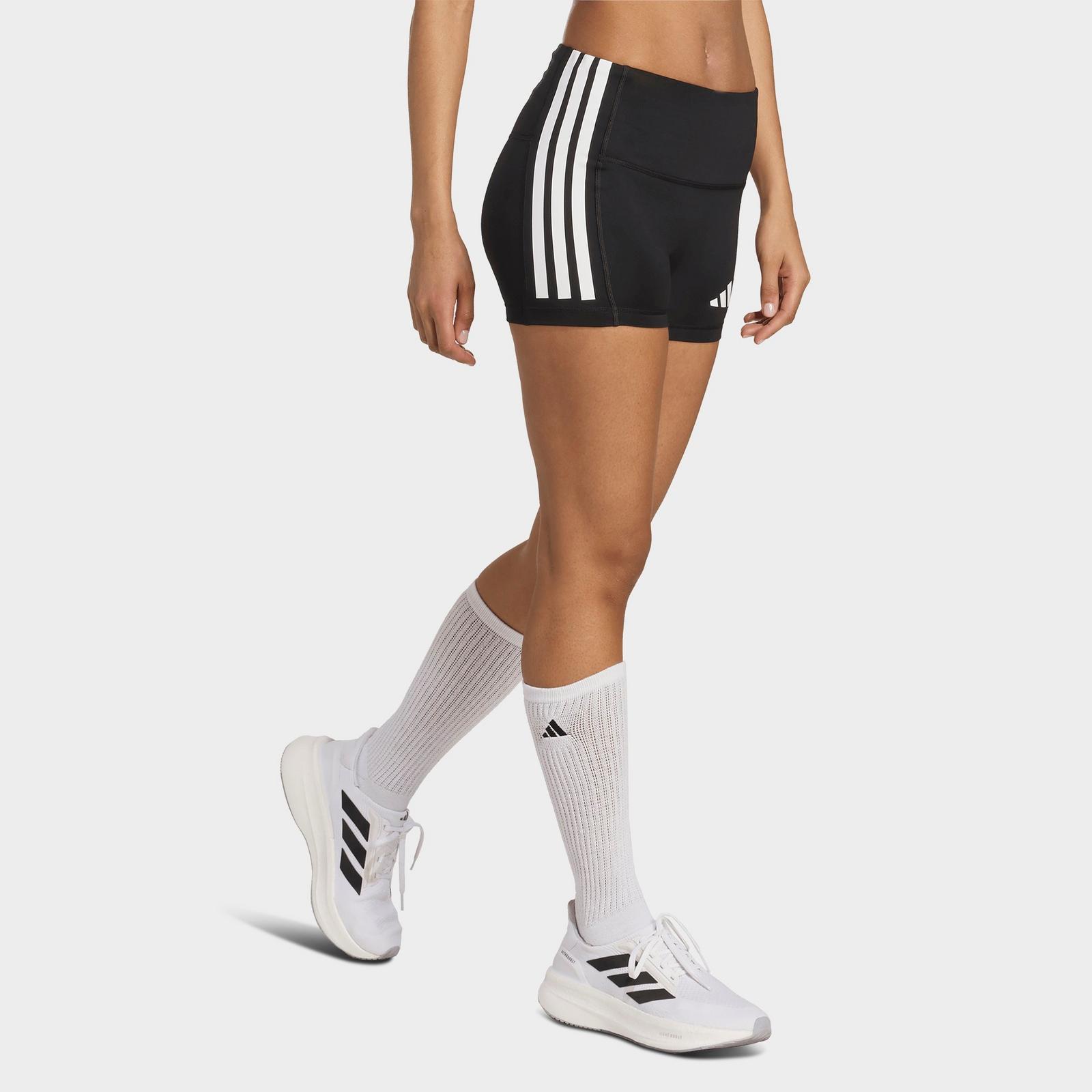 Women's adidas 3-Stripes 4-Inch Volleyball Shorts - Black - view 2