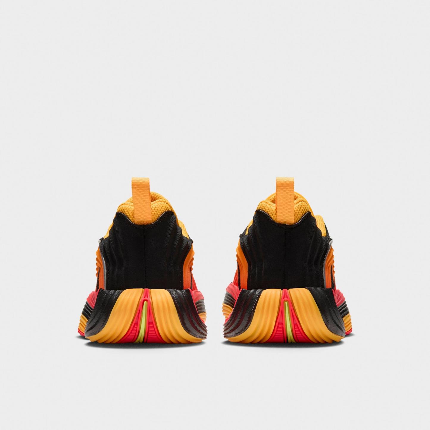 Little Kids' Nithtke Giannis Immortality 5 Basketball Shoes - Laser Crimson/Laser Orange/Black/Metallic Silver - Back view