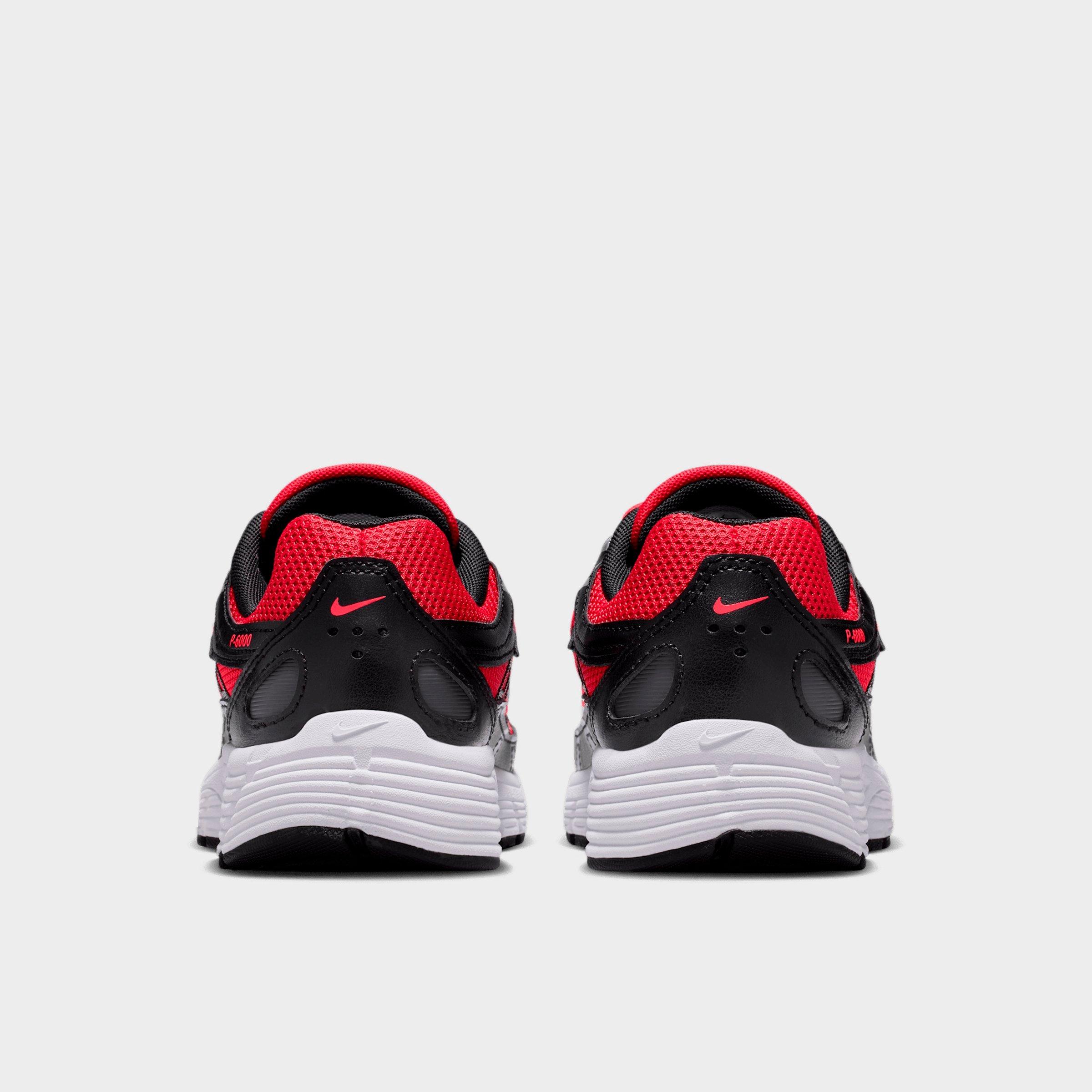Big Kids' Nithtke P-6000 Casual Shoes - University Red/Metallic Silver/Dark Smoke Grey/Black - Back view