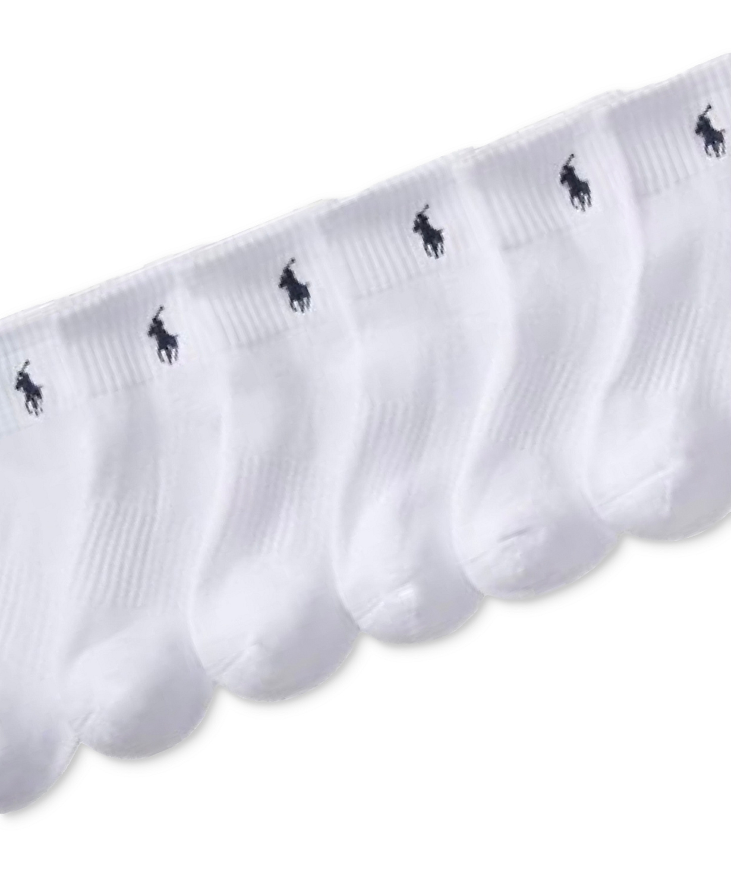 Polo Ralph Lauren Little & Big Boys Solid Quarter Crew Socks, 6-Pack - White