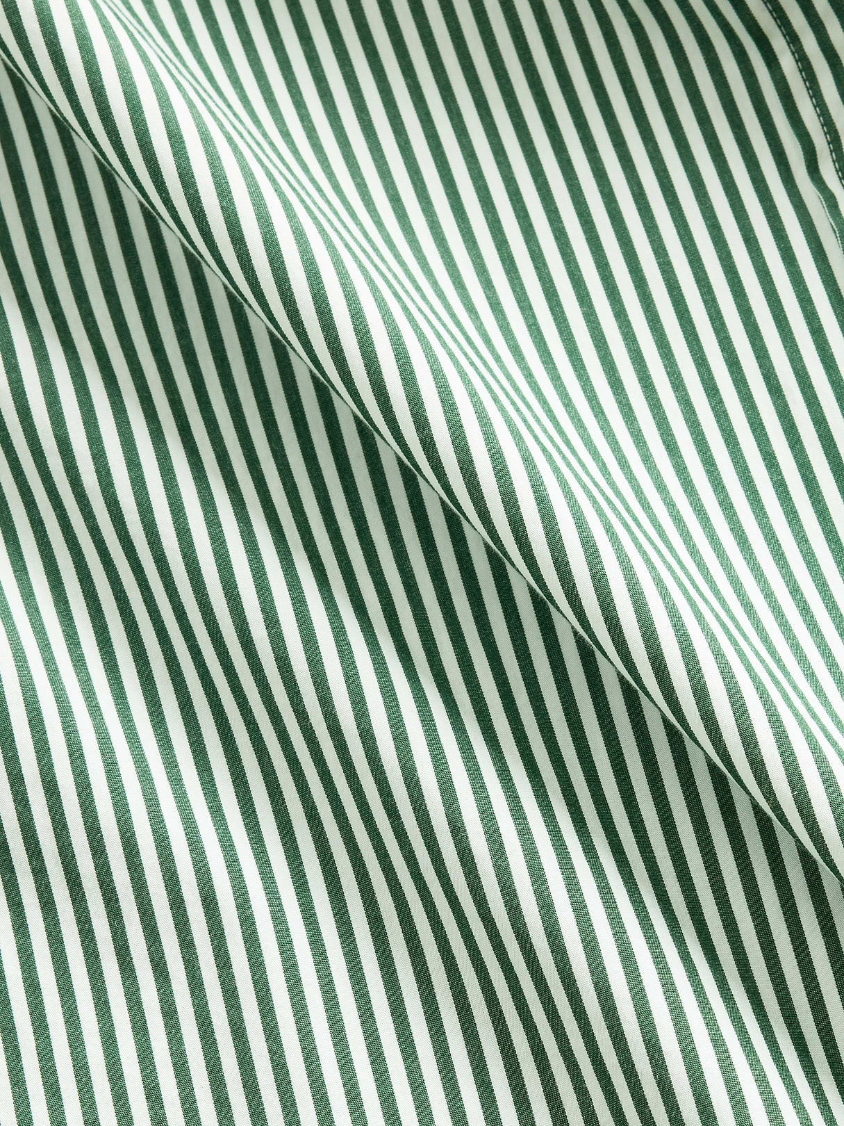 Organic Cotton Poplin Stripe Big Shirt - Green stripe