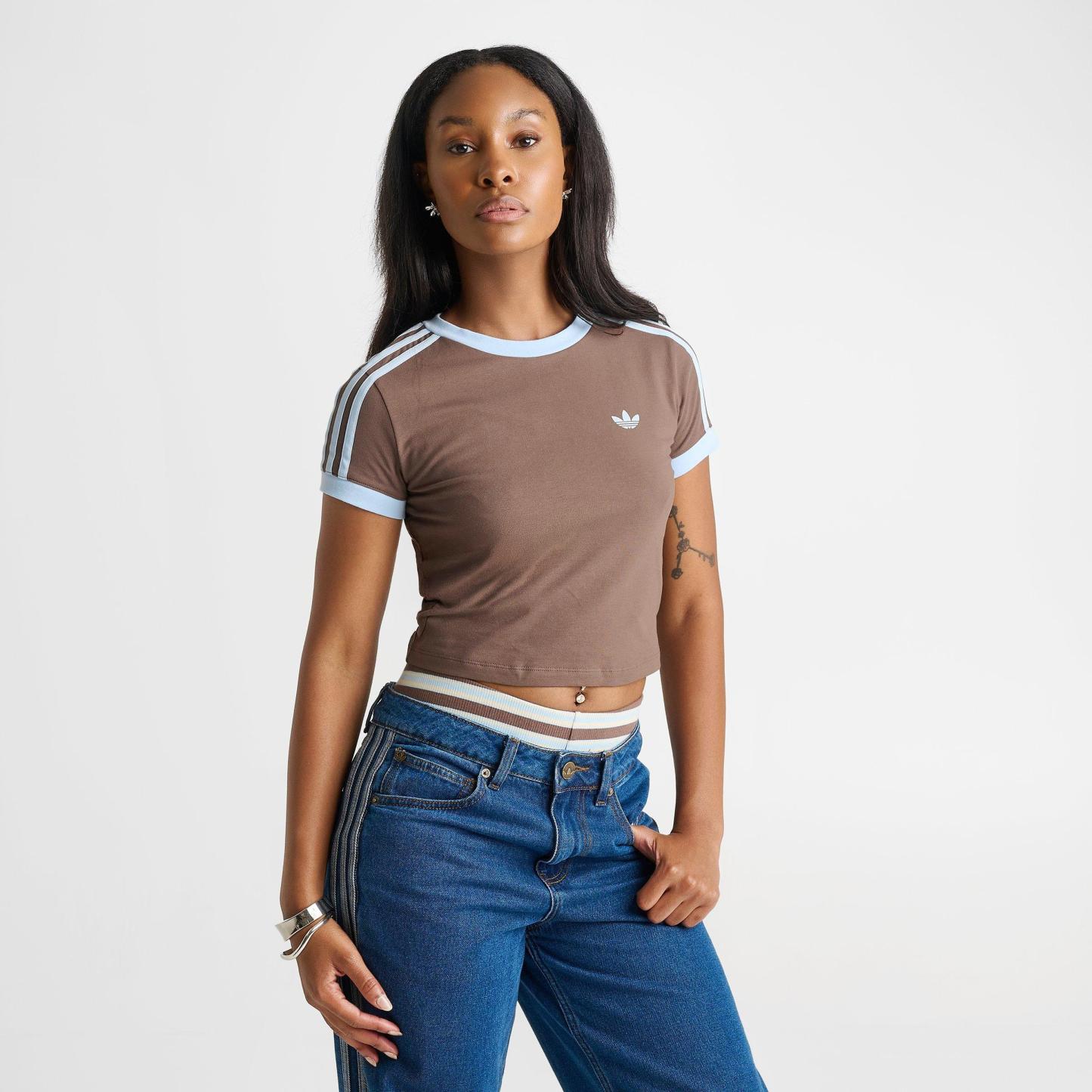 Women's adidas Originals adicolor 3-Stripes Baby T-Shirt - Earth Strata