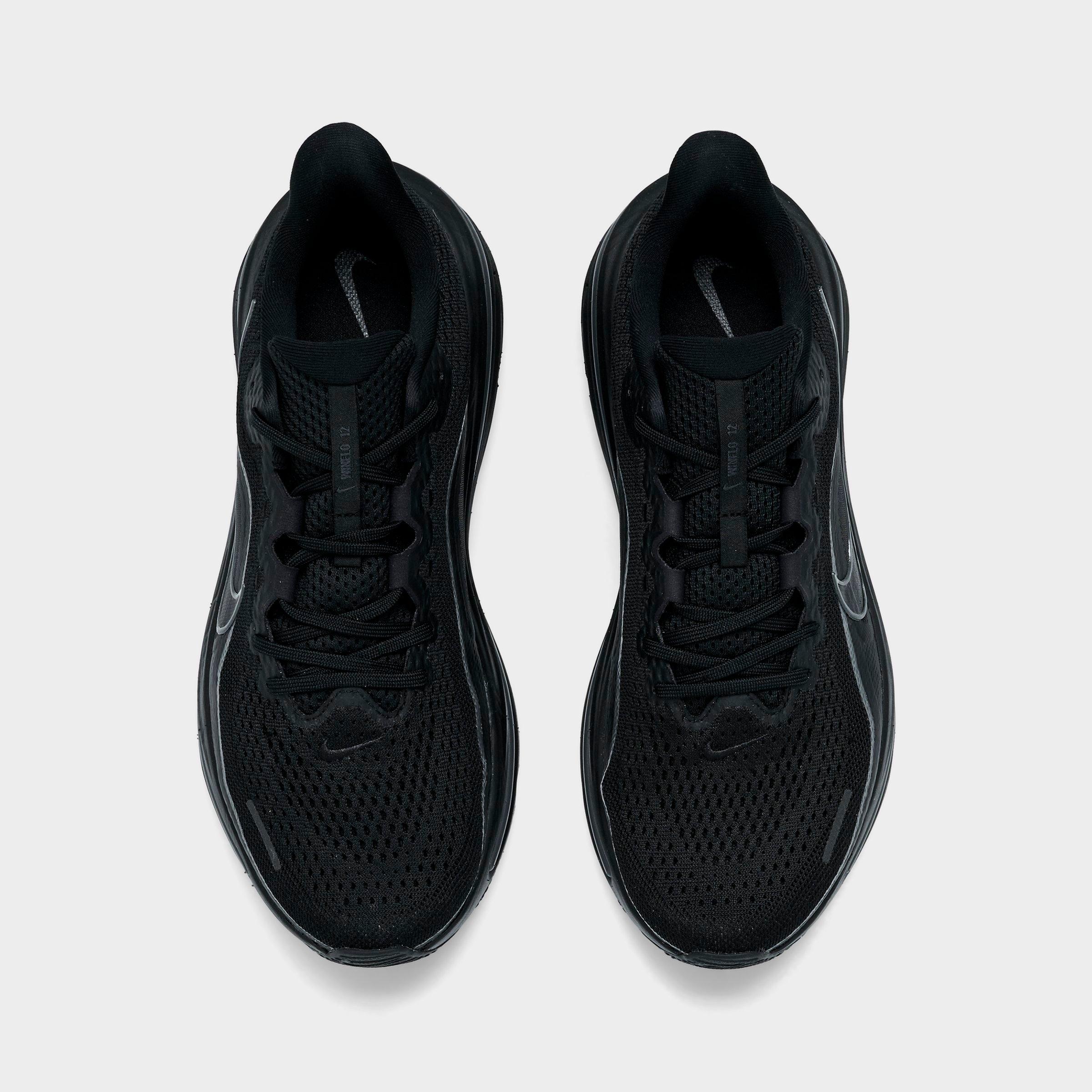 Men's Nithtke Air Winflo 12 Road Running Shoes - Black/Dark Smoke Grey/Black - Top view