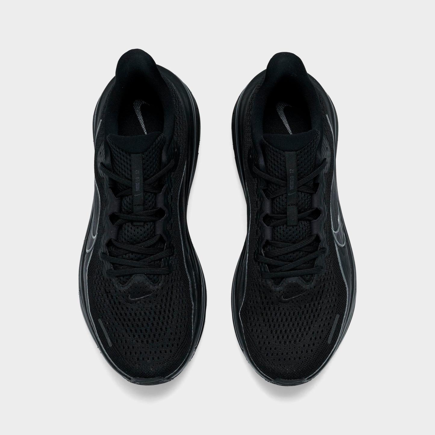 Men's Nithtke Air Winflo 12 Road Running Shoes - Black/Dark Smoke Grey/Black - Top view