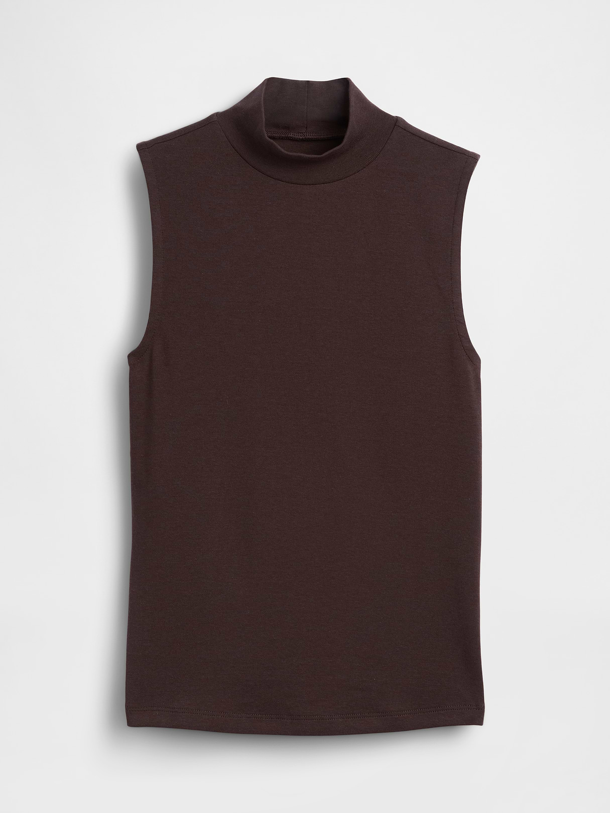 Modern Mockneck Tank Top - Terra brown