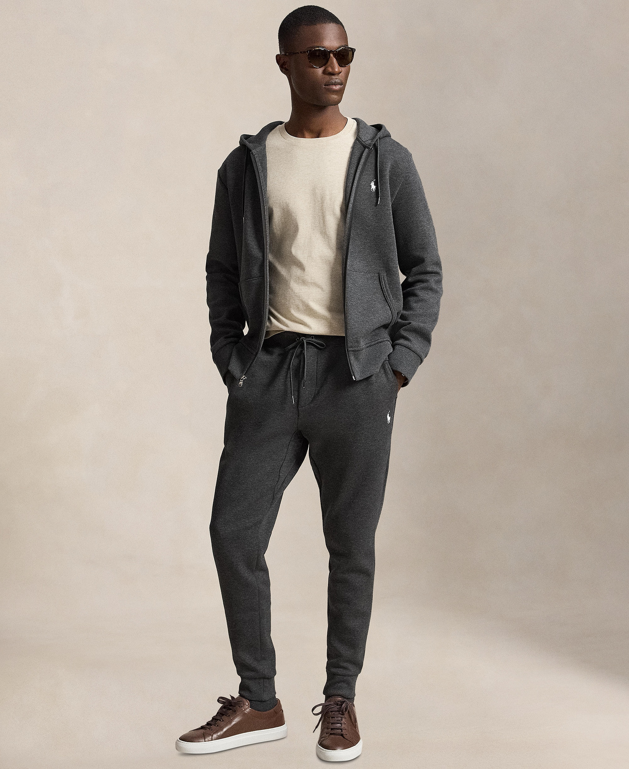 Polo Ralph Lauren Men's Double-Knit Full-Zip Hoodie - Windsor Heather/c1730