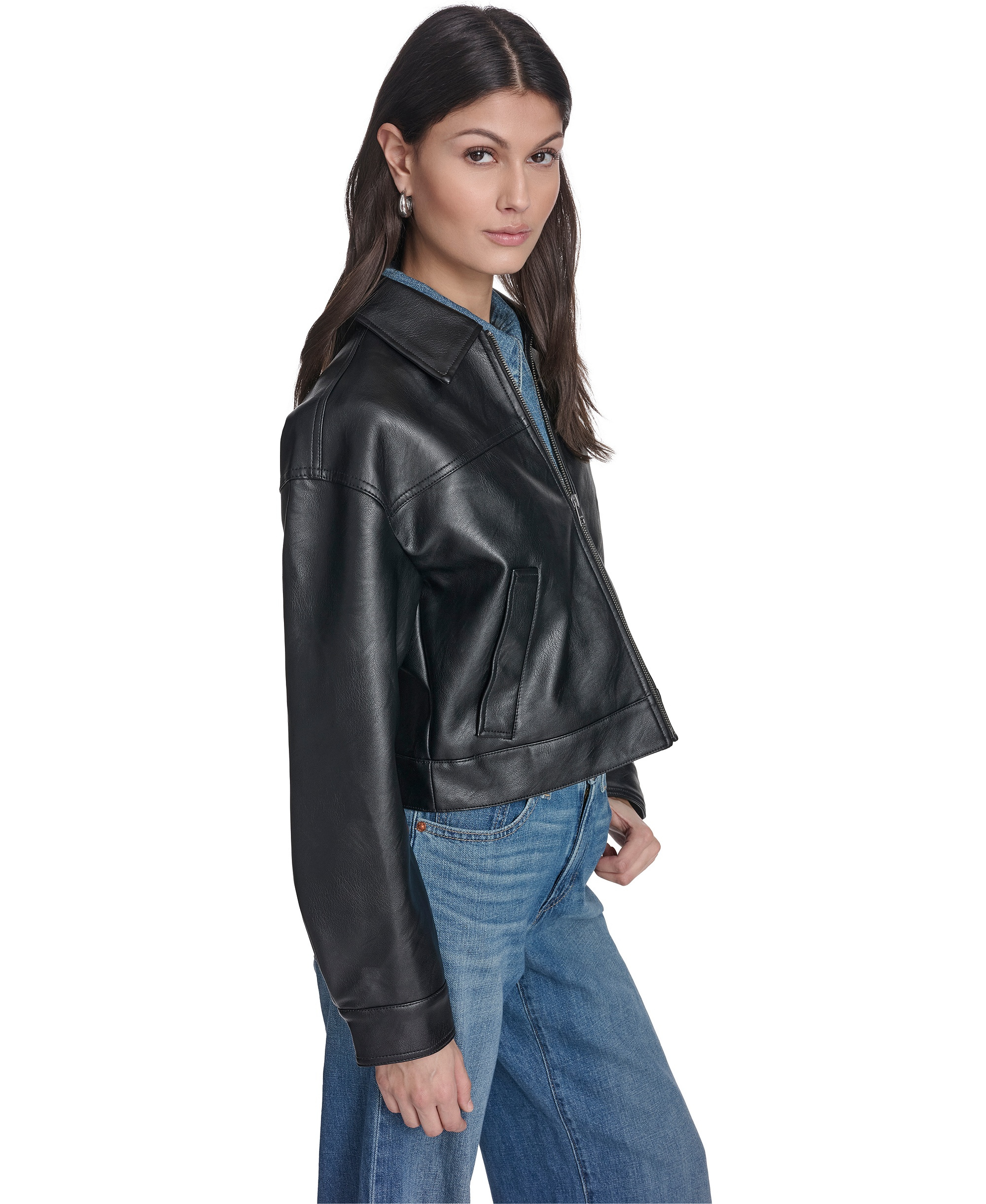 Levi's Women's Laydown Collar Zip-Front Jacket - Black