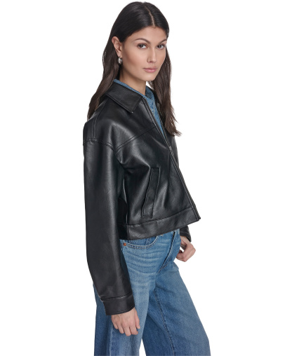 Levi's Women's Laydown Collar Zip-Front Jacket - Black