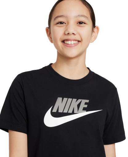 Nike Boys' and Girls' 6-20 Sportswear Logo Graphic T-Shirt - Black