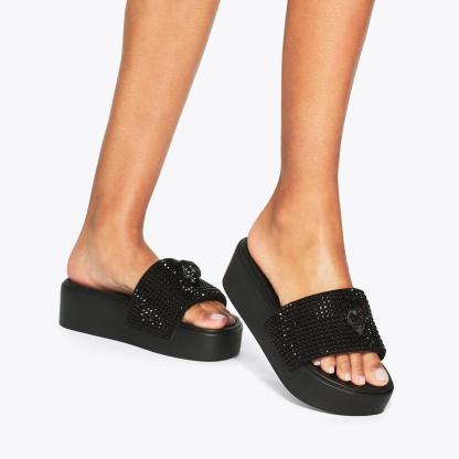 Kurt Geiger London Meena Drench Platform Slide - Black - view 2