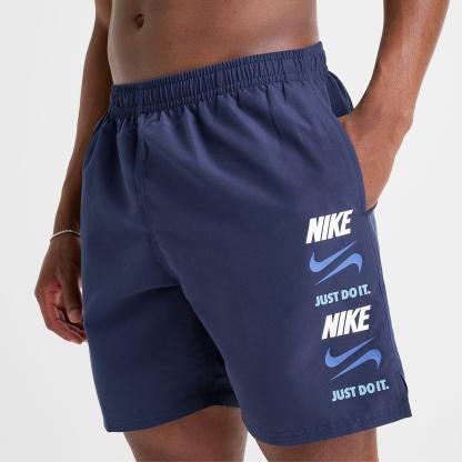 Men's Nithtke Swim Stack Logo Volley Shorts - Midnight Navy