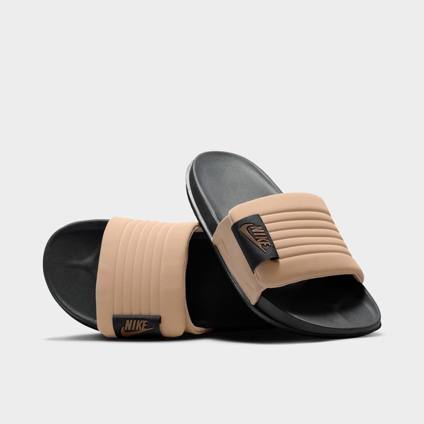 Men's Nithtke Offcourt Adjust Slide Sandals - Anthracite/Linen/Mink Brown - Both shoes facing left