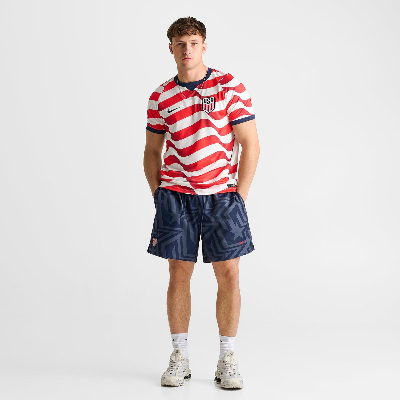 Men's Nike Club USA Soccer Flow Shorts - Midnight Navy/University Red