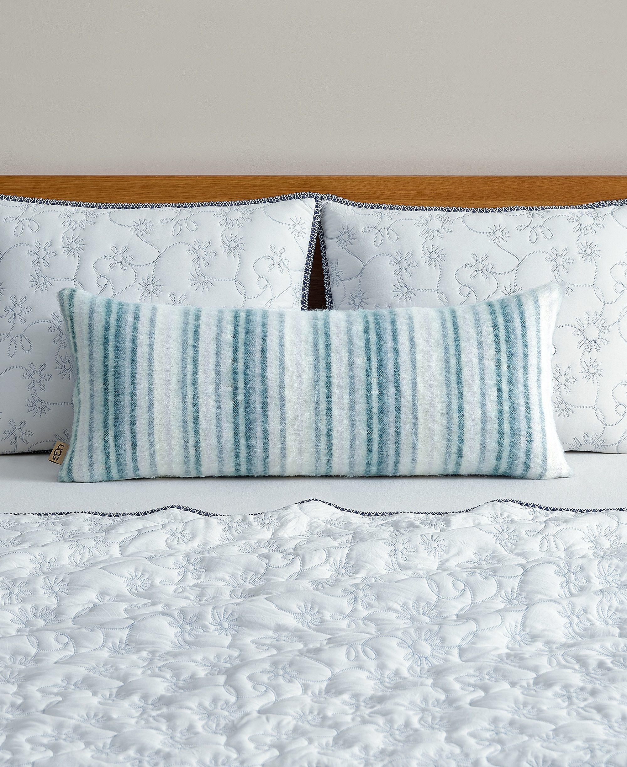 UGG® Joanna Lightweight Decorative Pillow, 36" x 14" - Silver Blue