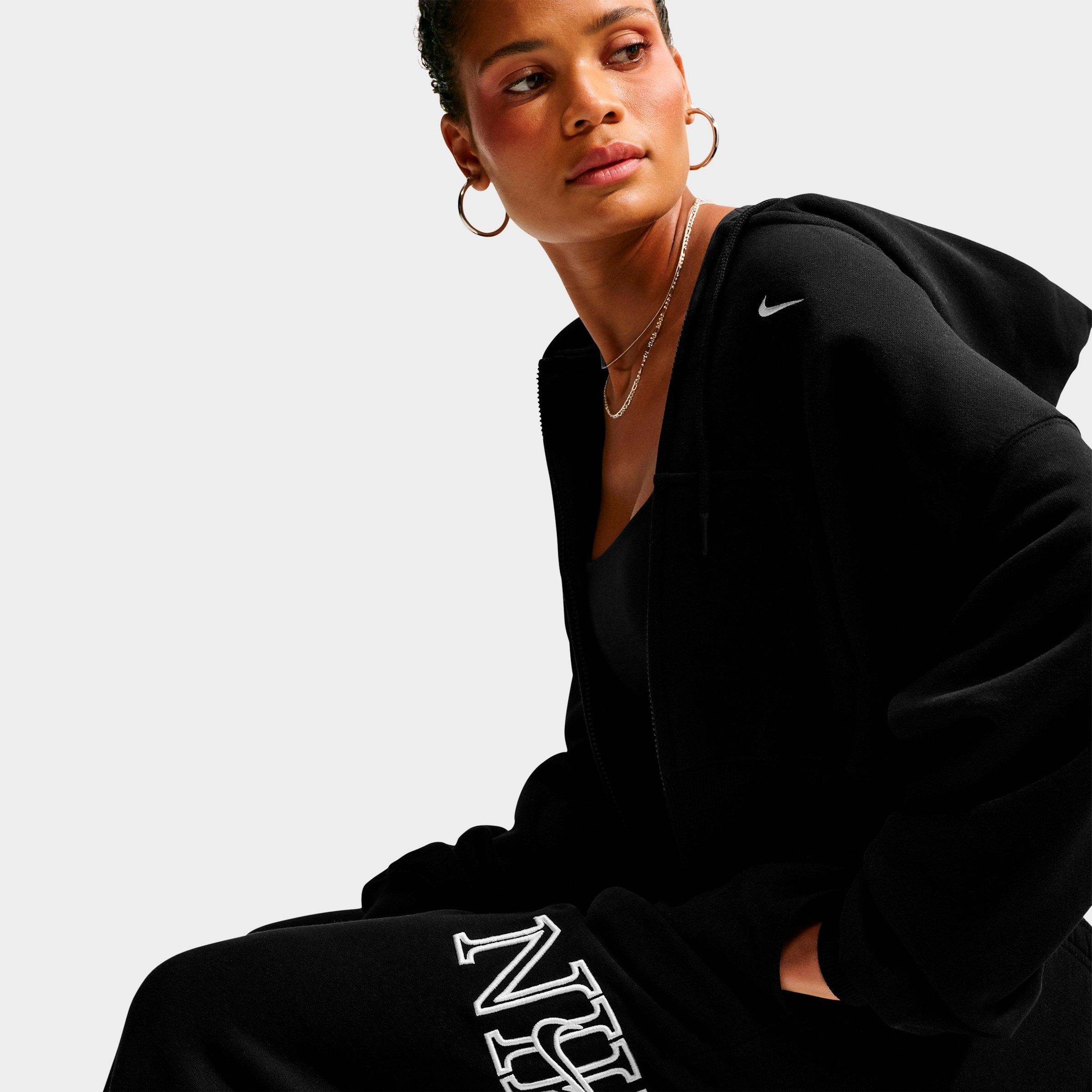 Women's Nithtke Studio Fleece Medium-Weight "Graphic Pack" Oversized Cuffed Logo Pants - Total Black/White