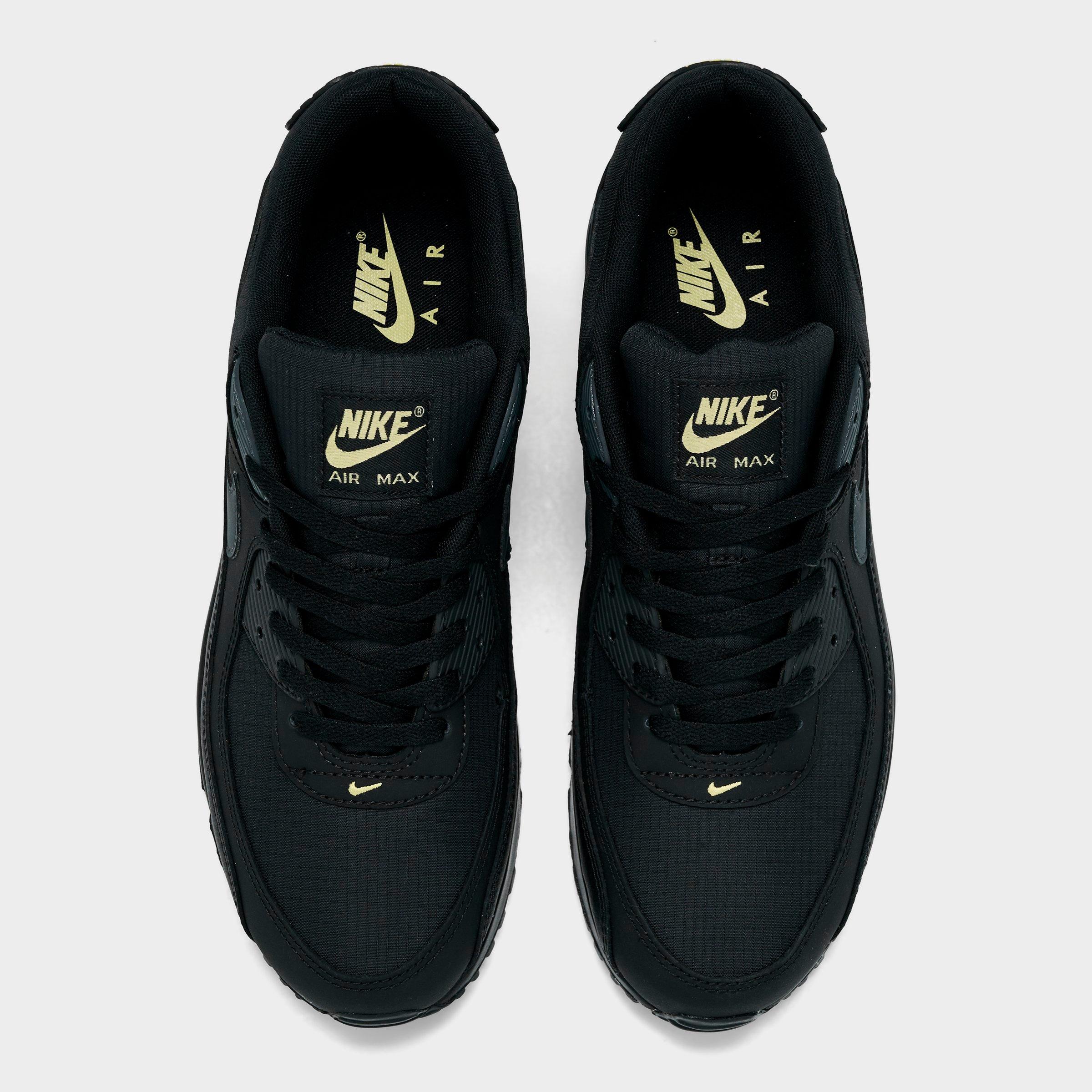 Men's Nithtke Air Max 90 Casual Shoes - Part 3 - Black/Buff Gold/Anthracite - Top view
