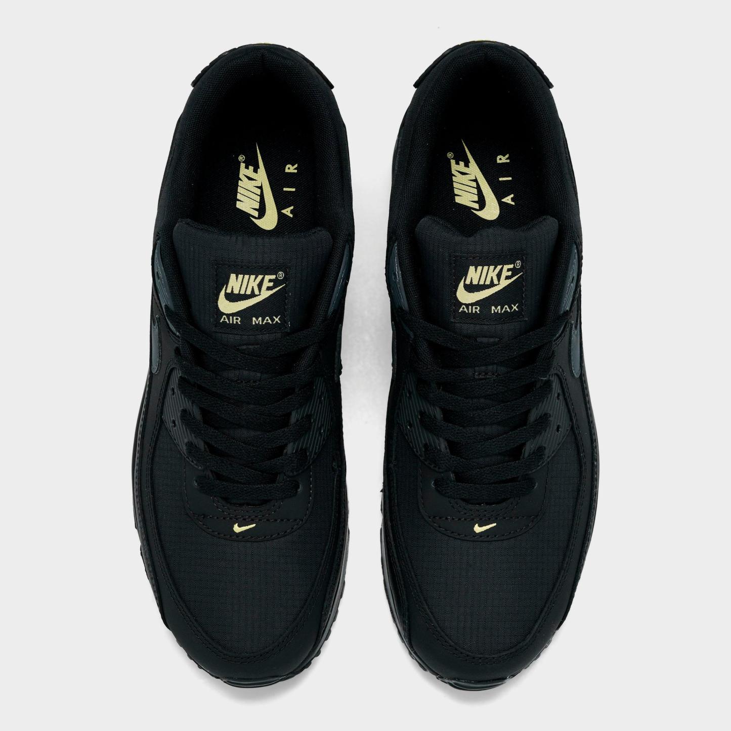 Men's Nithtke Air Max 90 Casual Shoes - Part 3 - Black/Buff Gold/Anthracite - Top view