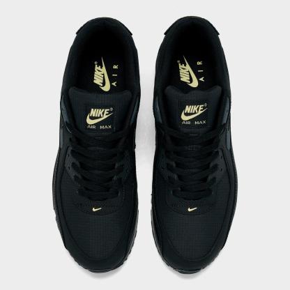 Men's Nithtke Air Max 90 Casual Shoes - Part 3 - Black/Buff Gold/Anthracite - Top view