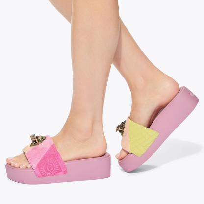 Kurt Geiger London Meena Eagle Platform Slide - Pink - view 2