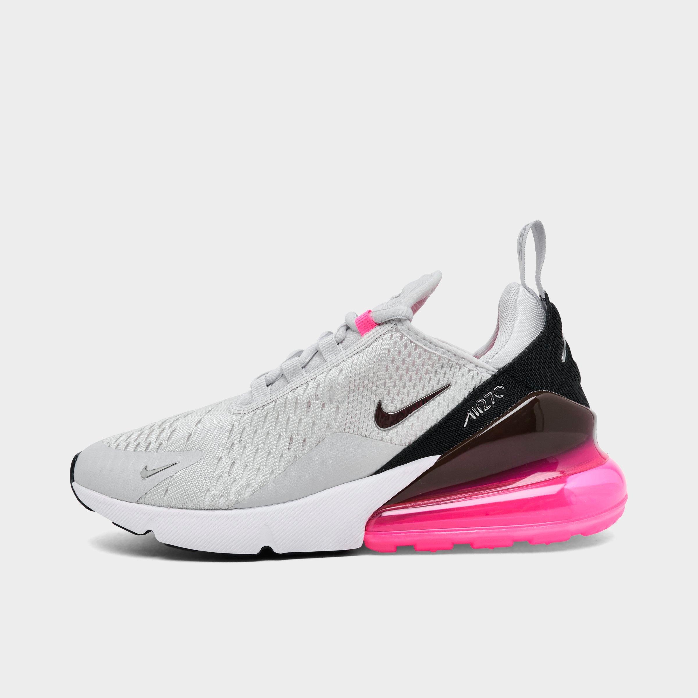 Women's Nithtke Air Max 270 Casual Shoes - Part 1 - Photon Dust/Metallic Silver/Hyper Pink - Left shoe facing left. Outside of the shoe.