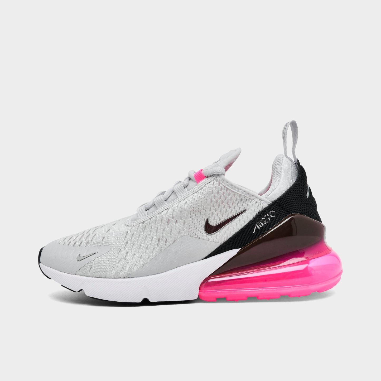 Women's Nithtke Air Max 270 Casual Shoes - Part 1 - Photon Dust/Metallic Silver/Hyper Pink - Left shoe facing left. Outside of the shoe.