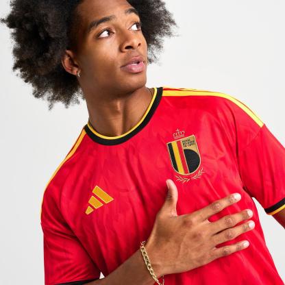 Men's adidas Belgium Home Replica Soccer Jersey - Red/Bold Gold - view 5